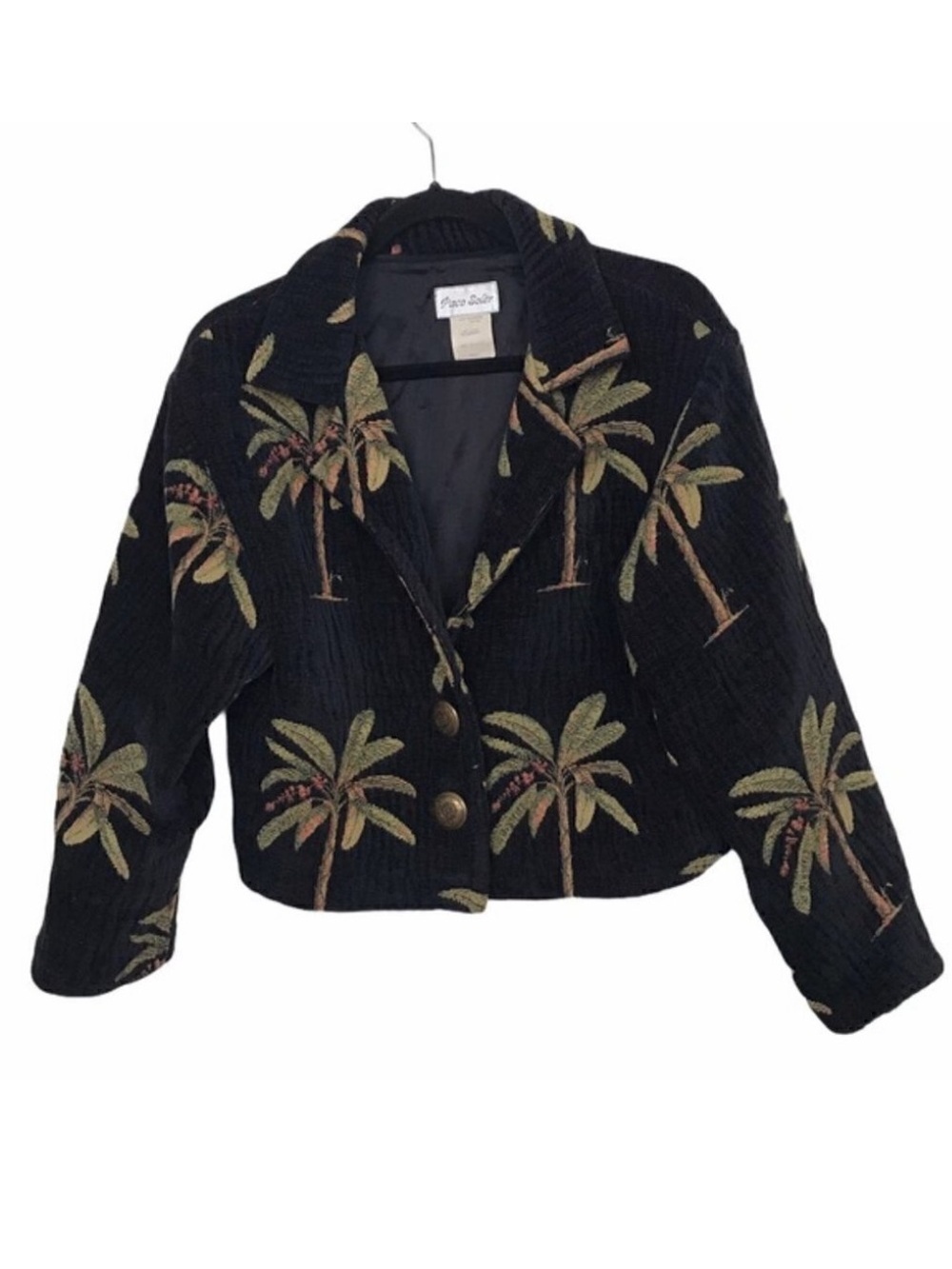 Vintage Paco Soler Palm Tree Cropped Jacket